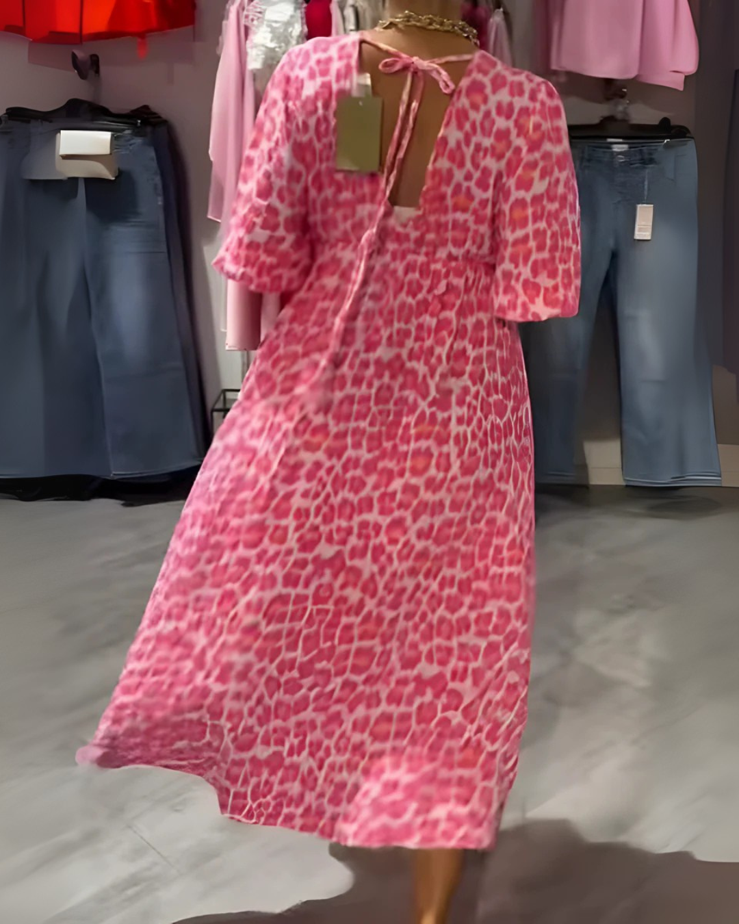 Aurora – Vestito Estivo Midi Donna con Maniche a Farfalla