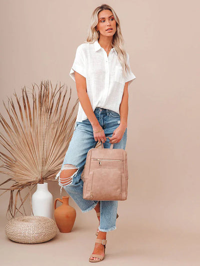 "Camicia Donna in Lino a Maniche Corte" can be rewritten as "Camicia Estiva Donna in Lino a Maniche Corte".