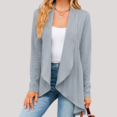 Beatrice Elegant Women's Cardigan – Soft Long Knit with Open Cut