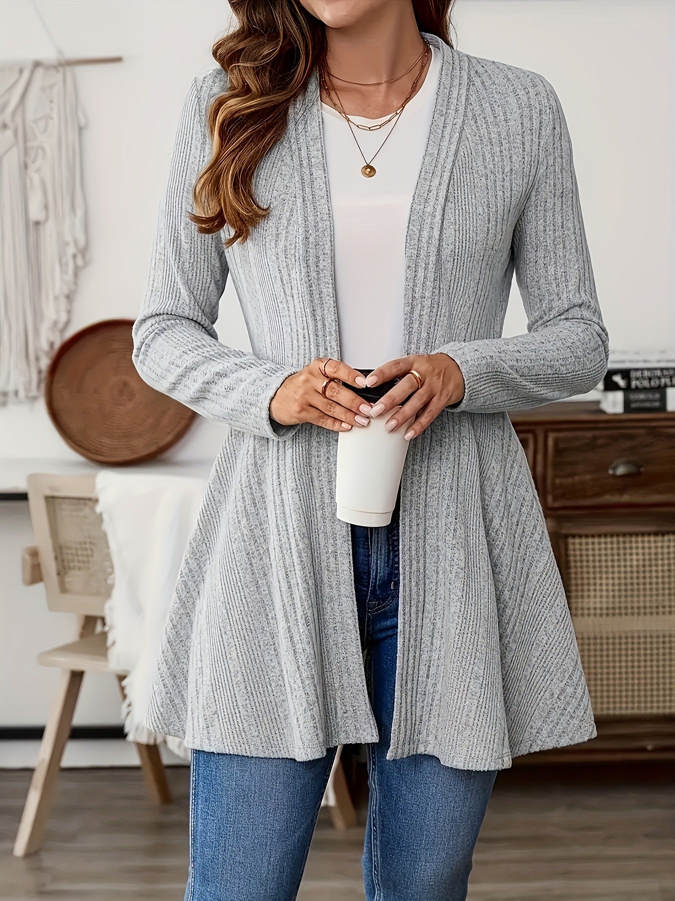 Claudia Elegant Women's Cardigan – Soft Flared Knit with Feminine Silhouette