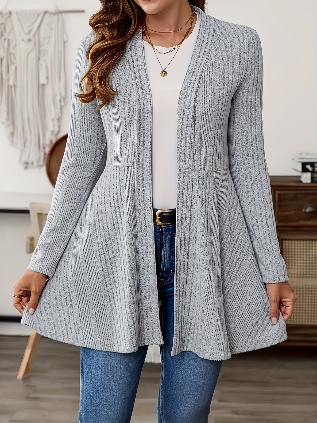 Claudia Elegant Women's Cardigan – Soft Flared Knit with Feminine Silhouette