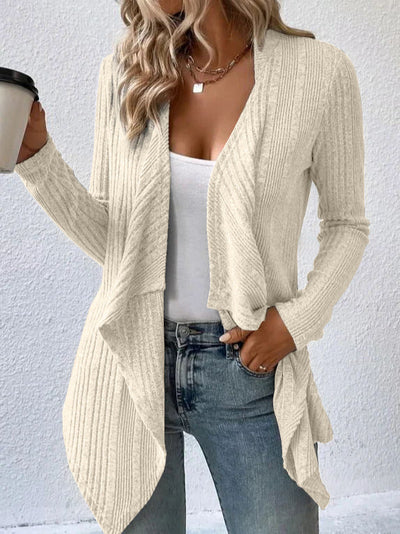 Sofia Elegant Women's Cardigan – Soft Long Knit with Open Cut
