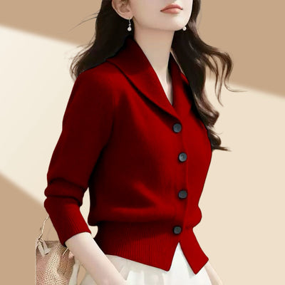 Cardigan Elegante per Donna – Morbido, Versatile e con Colletto Revere