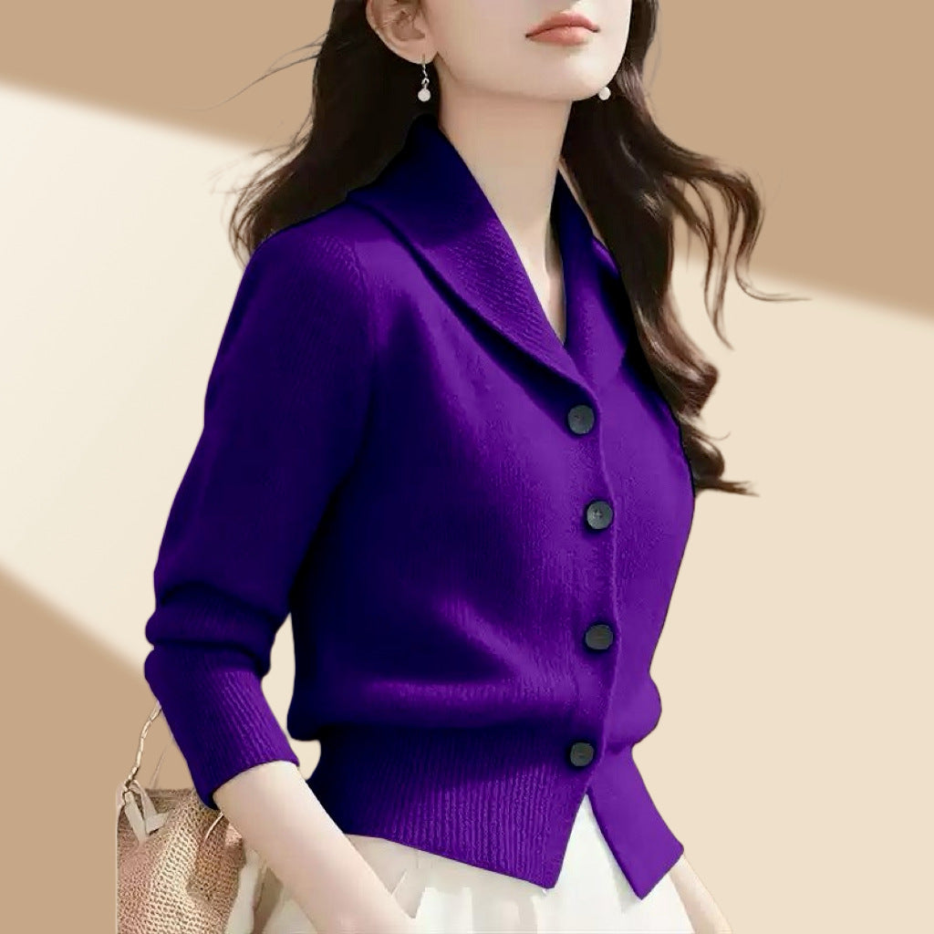 Cardigan Elegante per Donna – Morbido, Versatile e con Colletto Revere