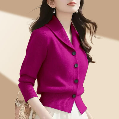 Cardigan Elegante per Donna – Morbido, Versatile e con Colletto Revere