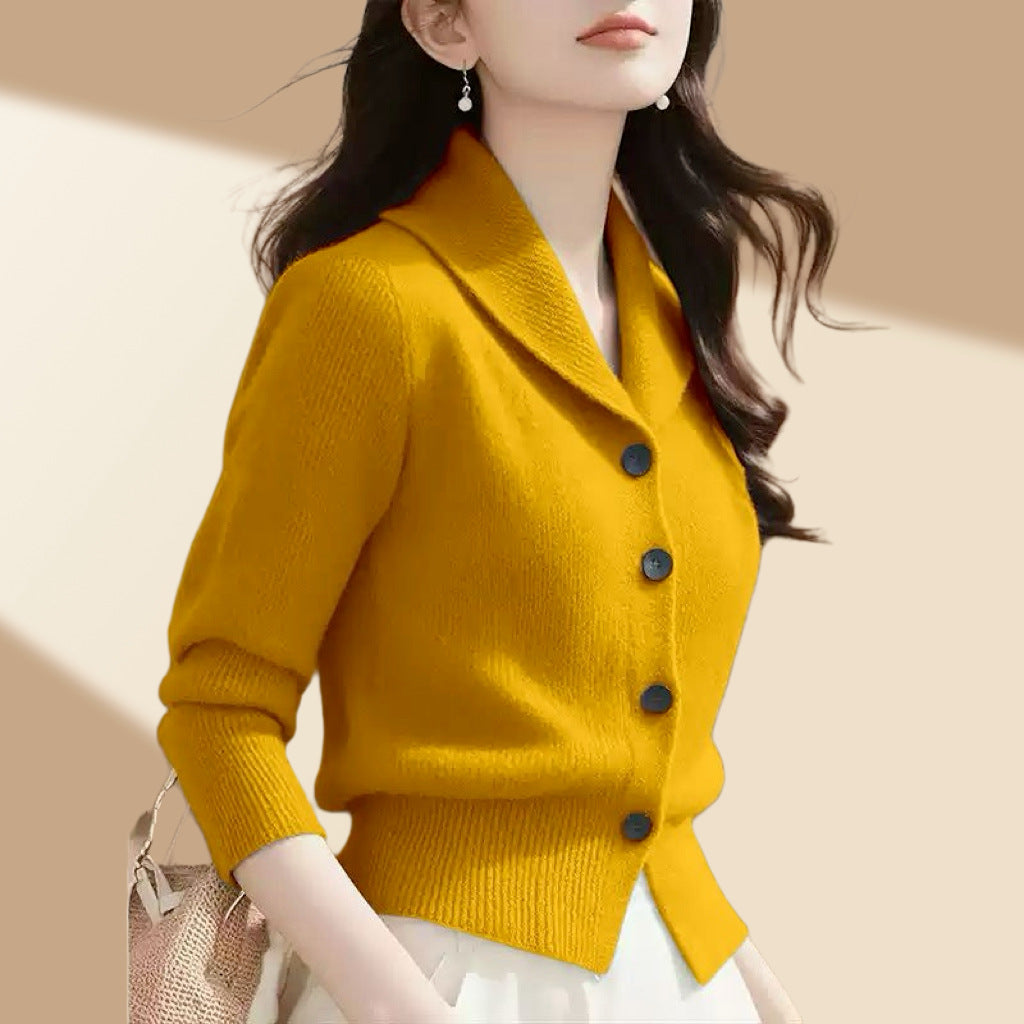Cardigan Elegante per Donna – Morbido, Versatile e con Colletto Revere