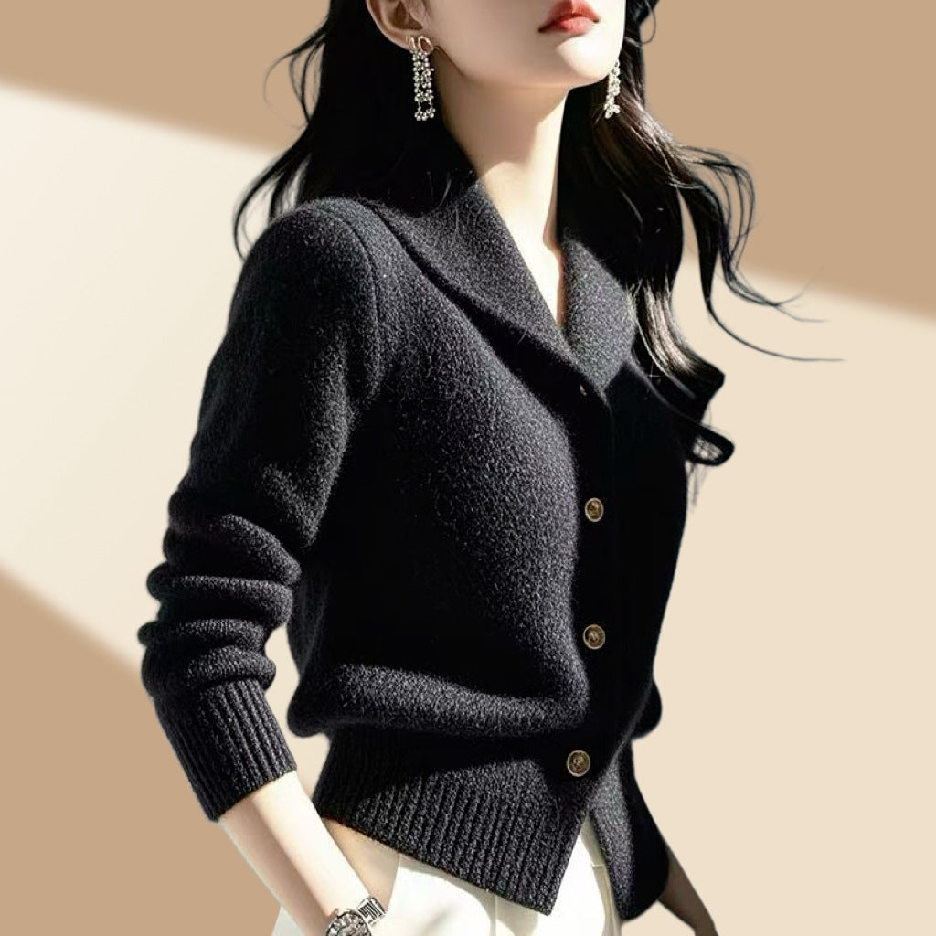 Cardigan Elegante per Donna – Morbido, Versatile e con Colletto Revere