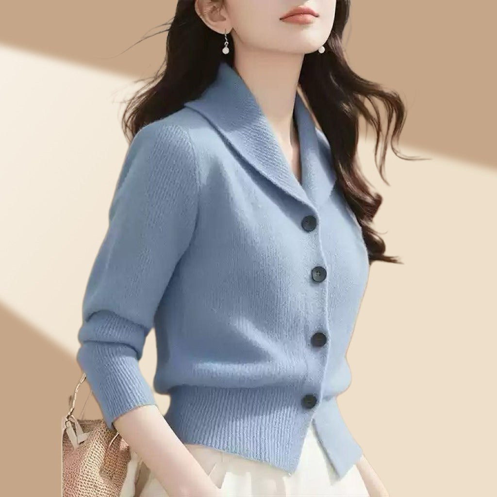 Cardigan Elegante per Donna – Morbido, Versatile e con Colletto Revere