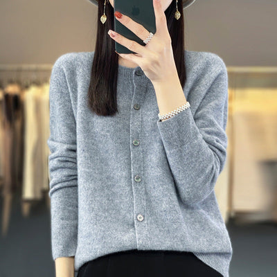 Cardigan Elegante Donna in Lana – Morbido e Termico con Design Essenziale