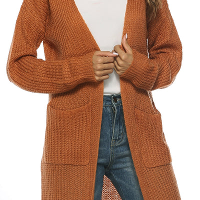 Cardigan Elegante Lungo Alessia – Maglia Morbida e Versatile con Tasche