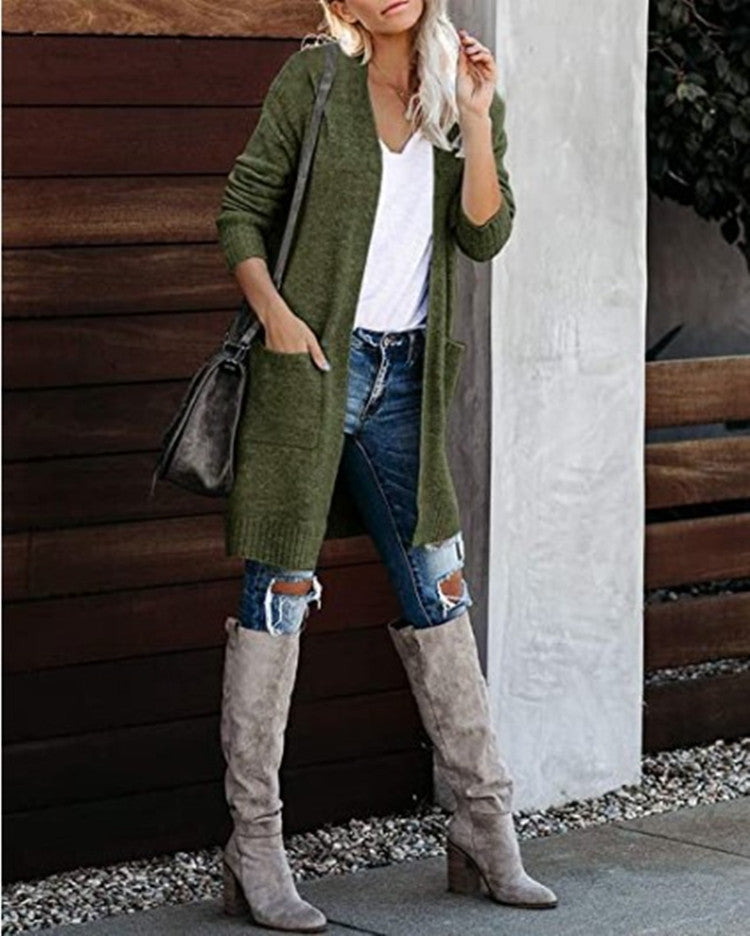 Cardigan Elegante Lungo Donna Evelyn – Morbido, Caldo e Versatile con Tasche