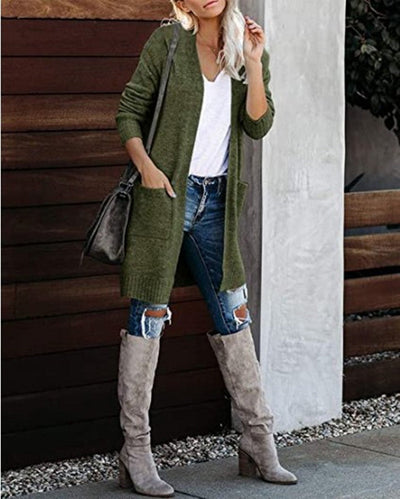Cardigan Elegante Lungo Donna Evelyn – Morbido, Caldo e Versatile con Tasche