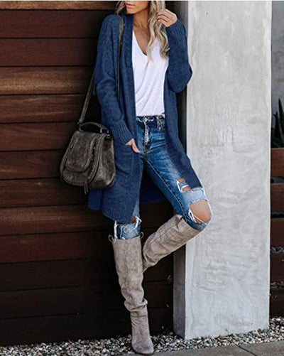 Cardigan Elegante Lungo Donna Evelyn – Morbido, Caldo e Versatile con Tasche