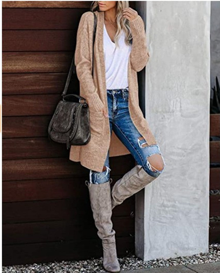 Cardigan Elegante Lungo Donna Evelyn – Morbido, Caldo e Versatile con Tasche