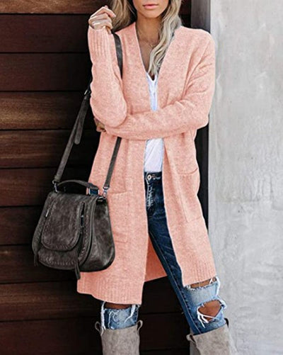 Cardigan Elegante Lungo Donna Evelyn – Morbido, Caldo e Versatile con Tasche