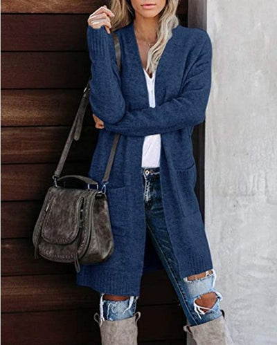 Cardigan Elegante Lungo Donna Evelyn – Morbido, Caldo e Versatile con Tasche