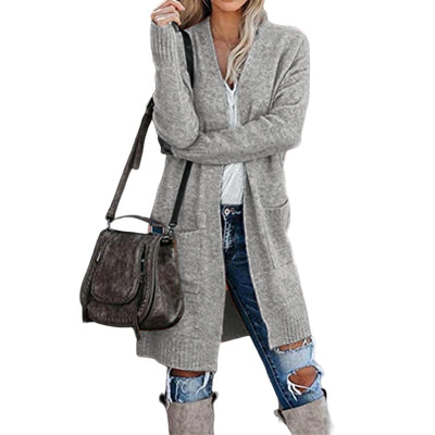 Cardigan Elegante Lungo Donna Evelyn – Morbido, Caldo e Versatile con Tasche