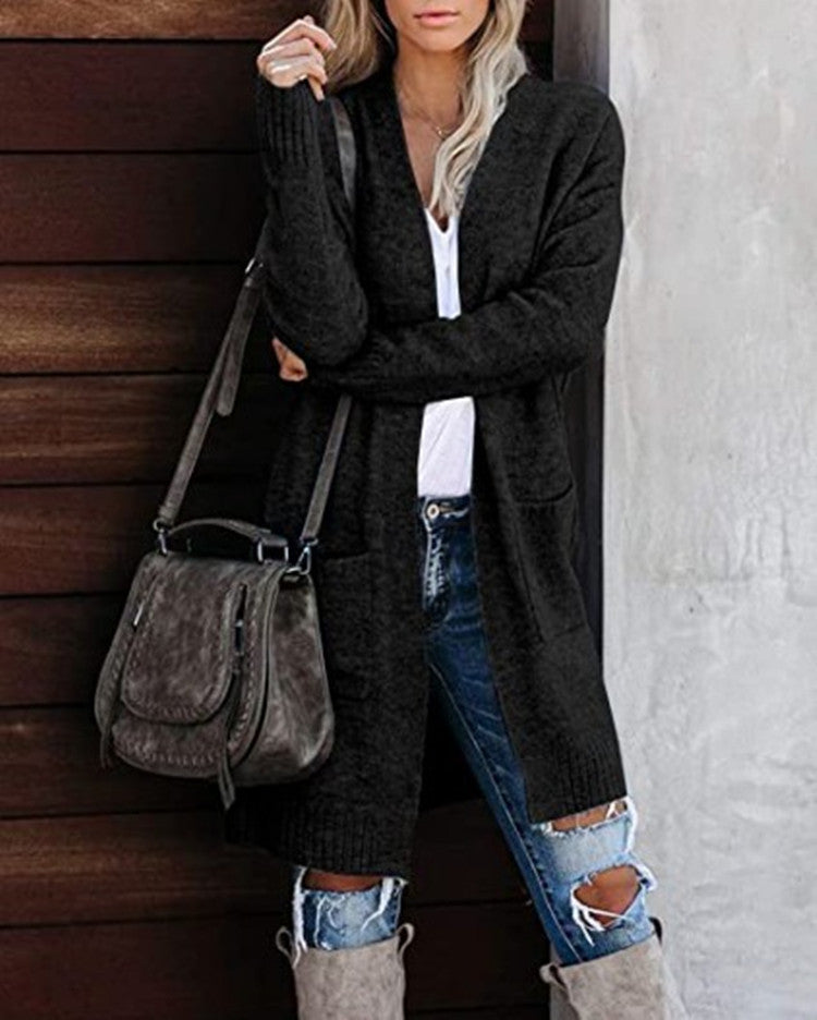 Cardigan Elegante Lungo Donna Evelyn – Morbido, Caldo e Versatile con Tasche