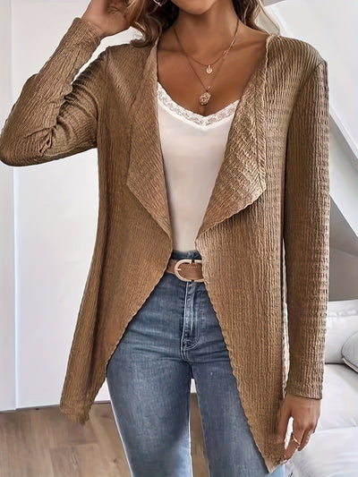 Cardigan Donna Autunnale – Maglia Lunga Morbida con Design Aperto