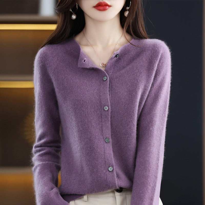 Cardigan Elegante Sofia in Morbido e Leggero Lana Merino – Caldo e Confortevole