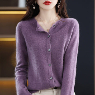Cardigan Elegante Sofia in Morbido e Leggero Lana Merino – Caldo e Confortevole
