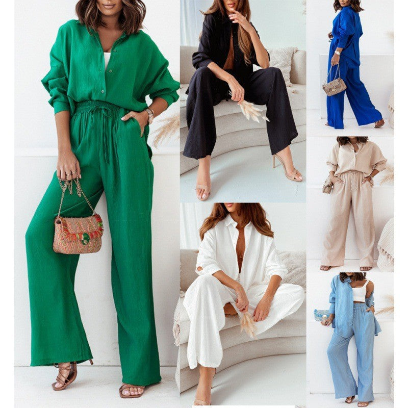 Completo Elegante da Donna con Camicia e Pantaloni Larghi – Camilla