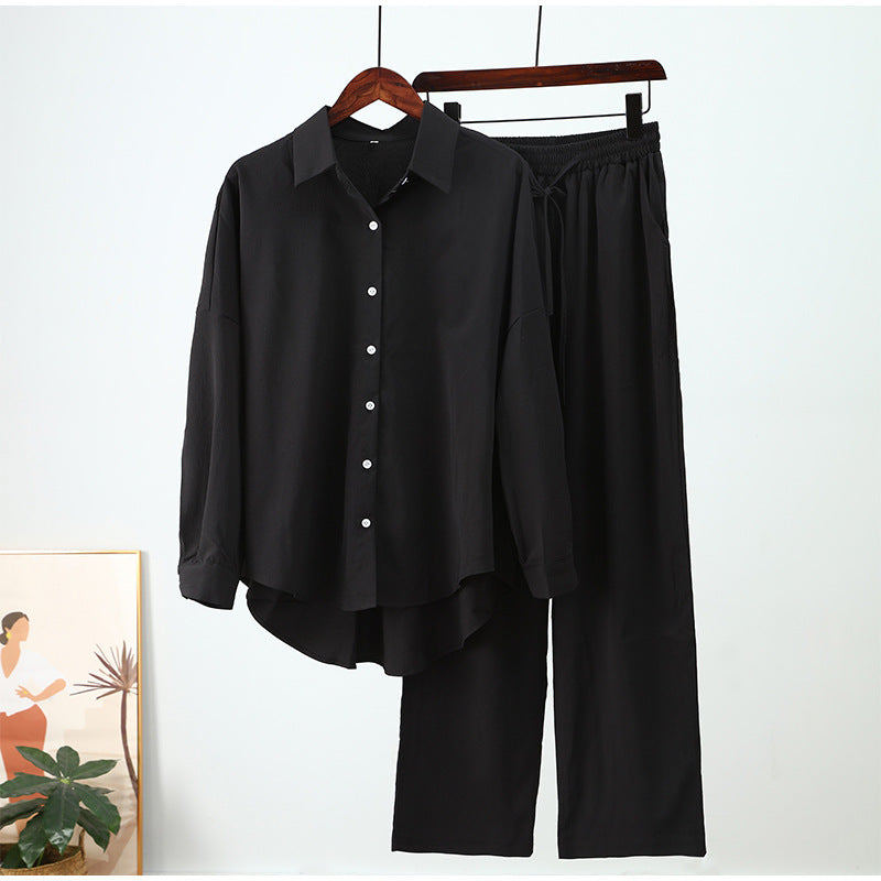 Completo Elegante da Donna con Camicia e Pantaloni Larghi – Camilla