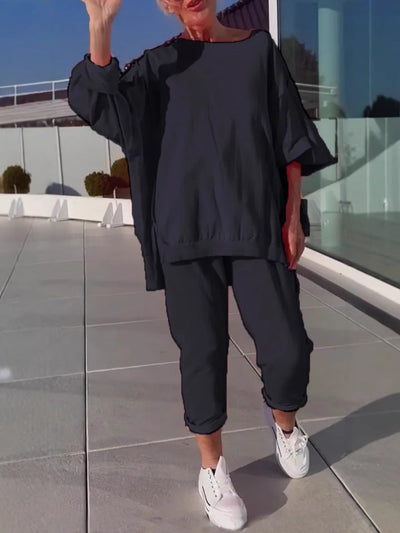 Completo Vivid – Set Estivo Oversize con Blusa e Pantaloni Jogger in Cotone