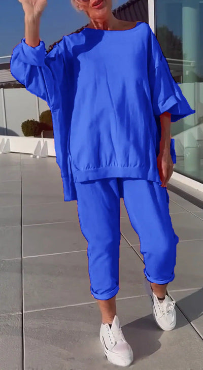 Completo Vivid – Set Estivo Oversize con Blusa e Pantaloni Jogger in Cotone