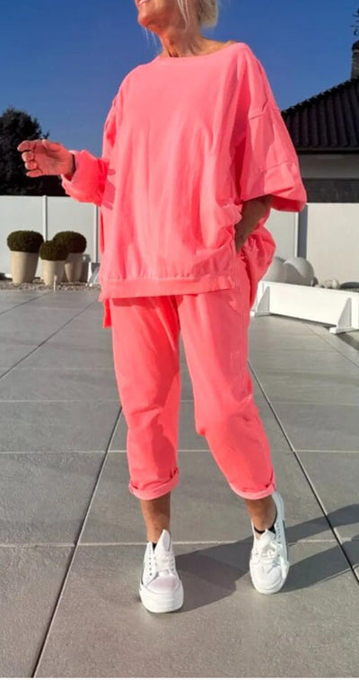Completo Vivid – Set Estivo Oversize con Blusa e Pantaloni Jogger in Cotone