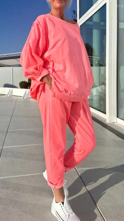 Completo Vivid – Set Estivo Oversize con Blusa e Pantaloni Jogger in Cotone