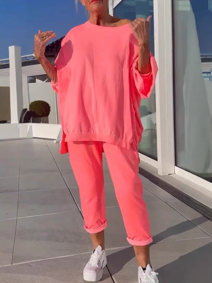 Completo Vivid – Set Estivo Oversize con Blusa e Pantaloni Jogger in Cotone