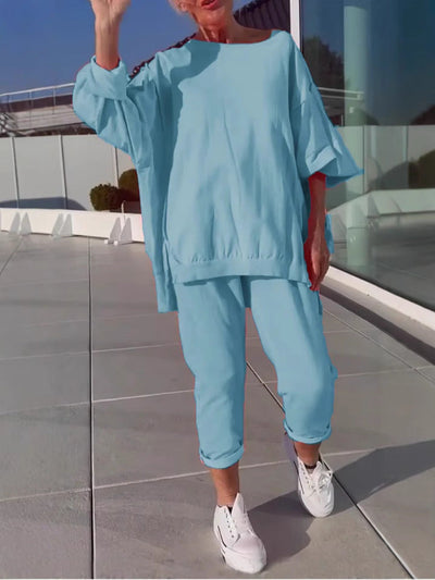 Completo Vivid – Set Estivo Oversize con Blusa e Pantaloni Jogger in Cotone