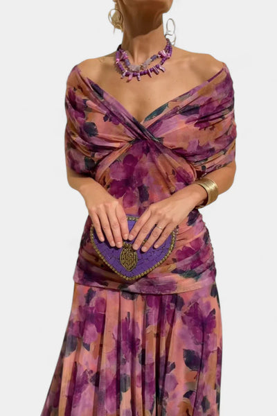 Abito Lungo da Cerimonia per Donna – Eleganza Floreale e Comfort Chic Livia