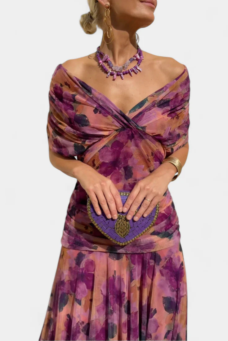 Abito Lungo da Cerimonia per Donna – Eleganza Floreale e Comfort Chic Livia