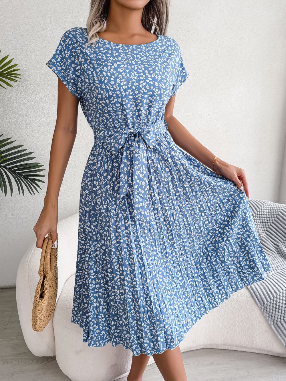 Abito Estivo Floreale per Donna – Midi Comodo e Leggero per l'uso Quotidiano