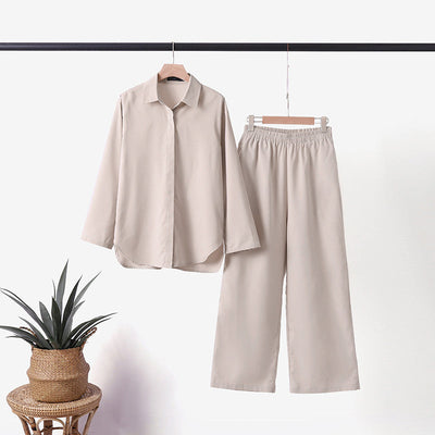 Completo Donna Livia – Set Camicia e Pantaloni in Cotone e Lino, Leggero e Confortevole