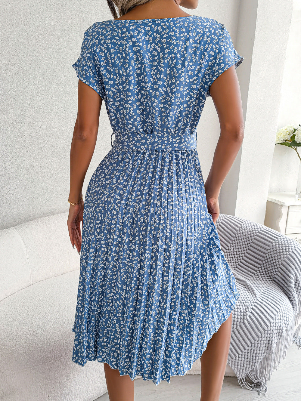 Abito Estivo Floreale per Donna – Midi Comodo e Leggero per l'uso Quotidiano
