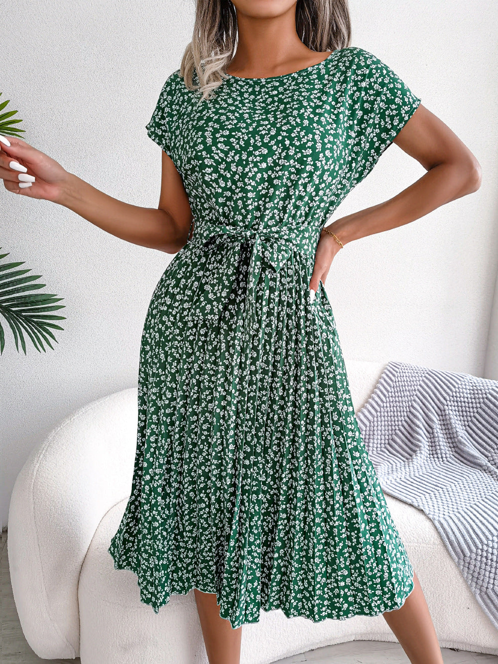 Abito Estivo Floreale per Donna – Midi Comodo e Leggero per l'uso Quotidiano