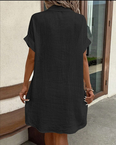 Abito Estivo Donna Chemisier con Tasche e Bottoni