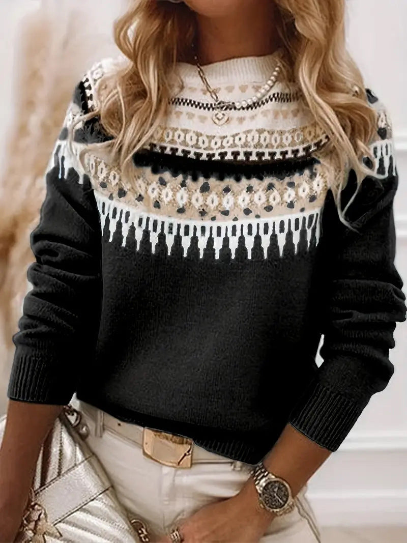 Sabrina – Elegante Maglione Invernale Donna con Motivo Jacquard