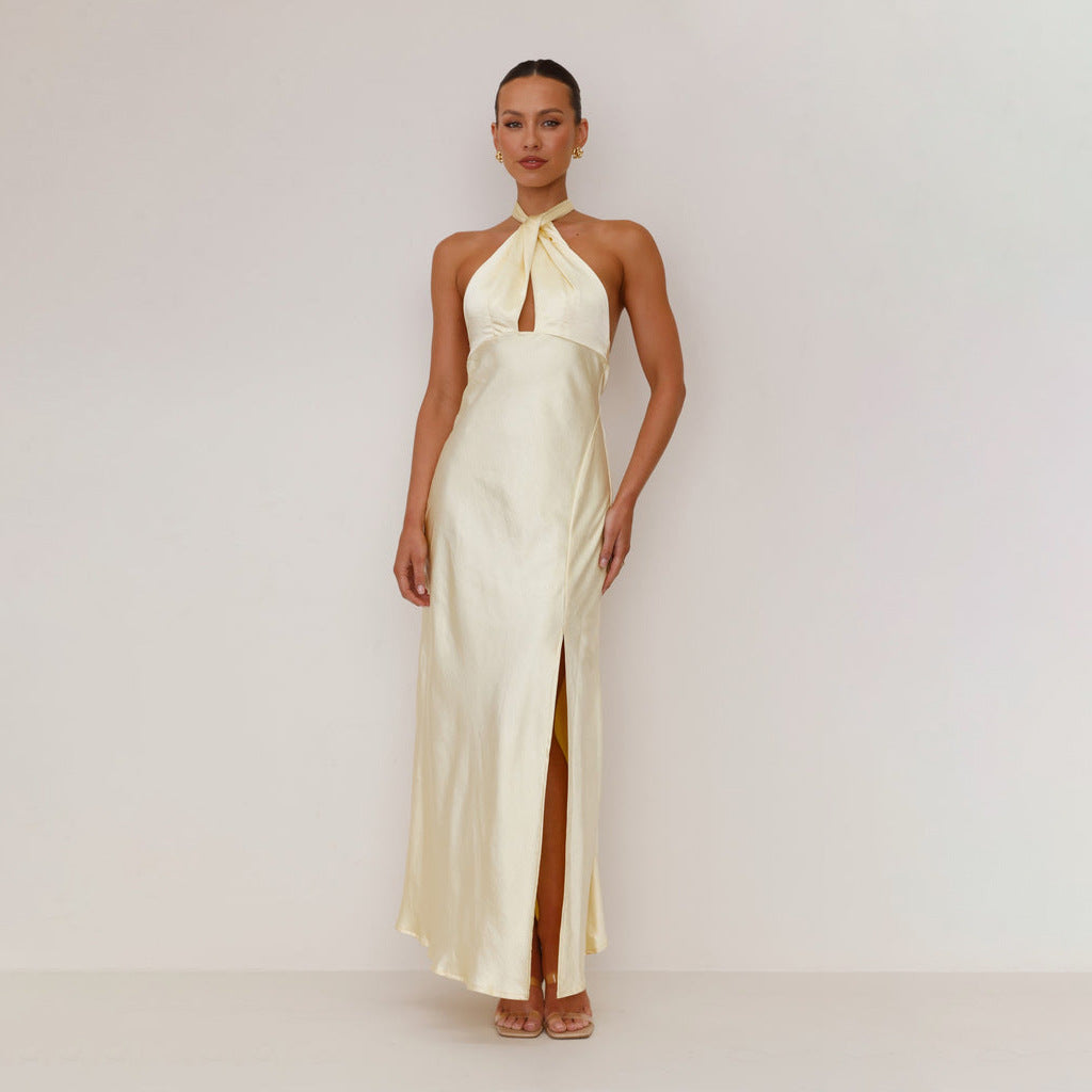 Sofia Dress – Fluid Elegance with Halter Detail