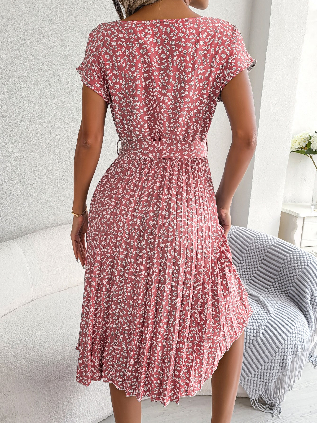 Abito Estivo Floreale per Donna – Midi Comodo e Leggero per l'uso Quotidiano