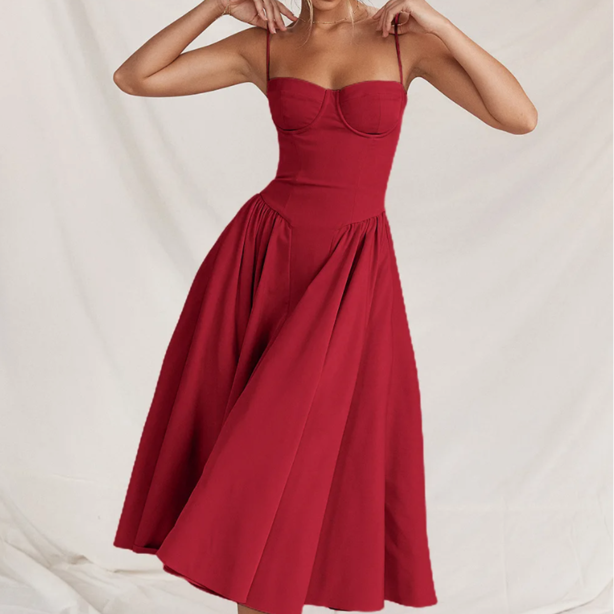 Lara Midi Dress with Bodice and Straps