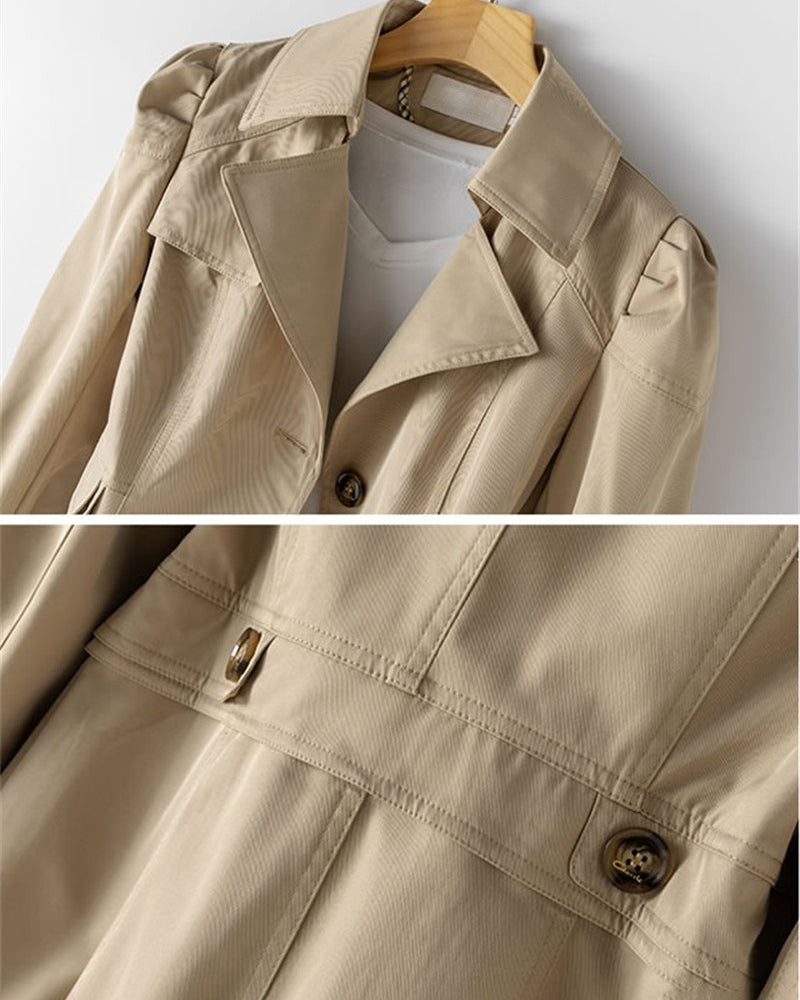 Gabardine Midi Trench Coat - Breezy Style