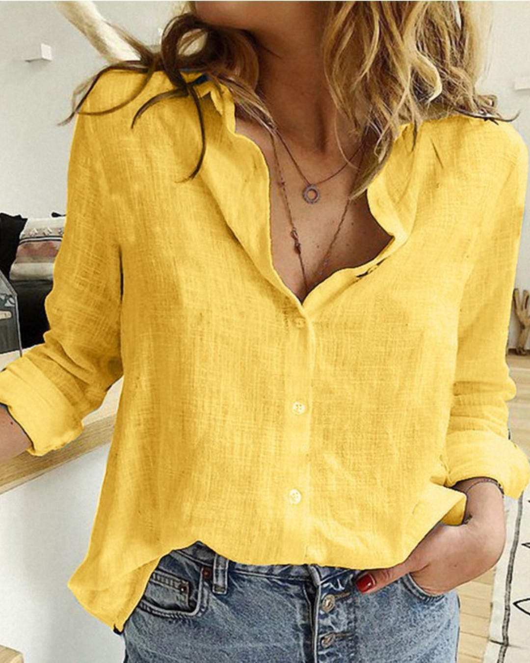 ELENA | Camicia Donna in Stile Lino – Eleganza e Freschezza Senza Tempo