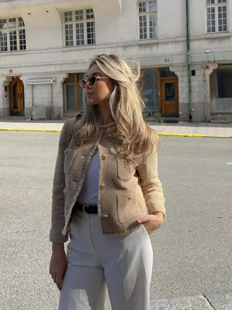 Cropped Tweed Jacket Serena