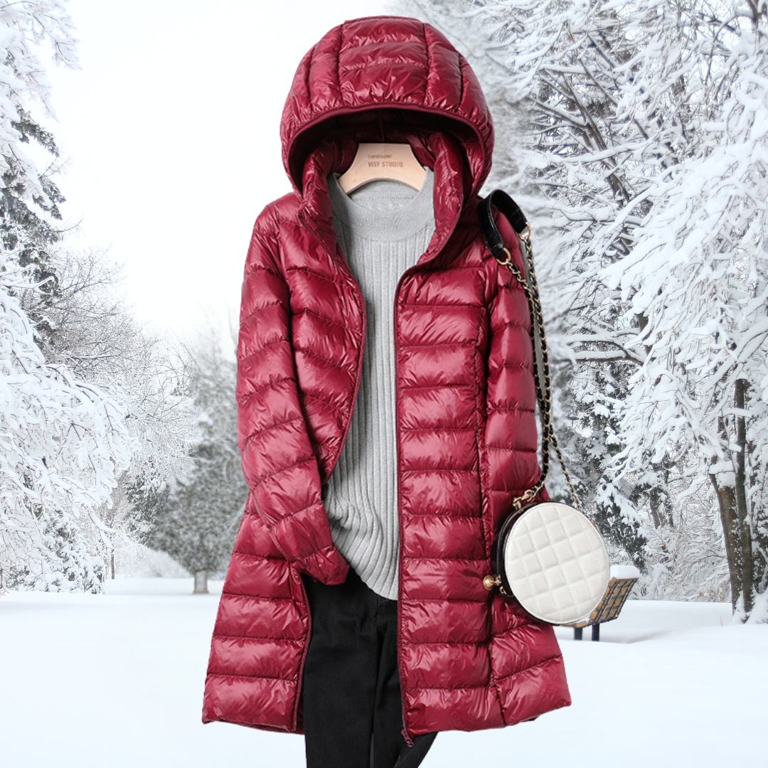 Giacca Invernale Leggera e Imbottita per Donna con Cappuccio - Stile Carino
