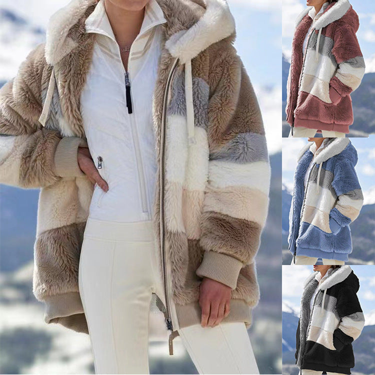 Giacca Invernale Femminile in Pelliccia con Cappuccio – Elegante, Confortevole e alla Moda