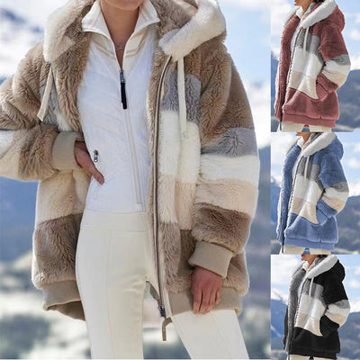 Giacca Invernale Femminile in Pelliccia con Cappuccio – Elegante, Confortevole e alla Moda